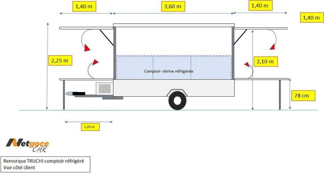 Remorque magasin réfrigérée Netgoce